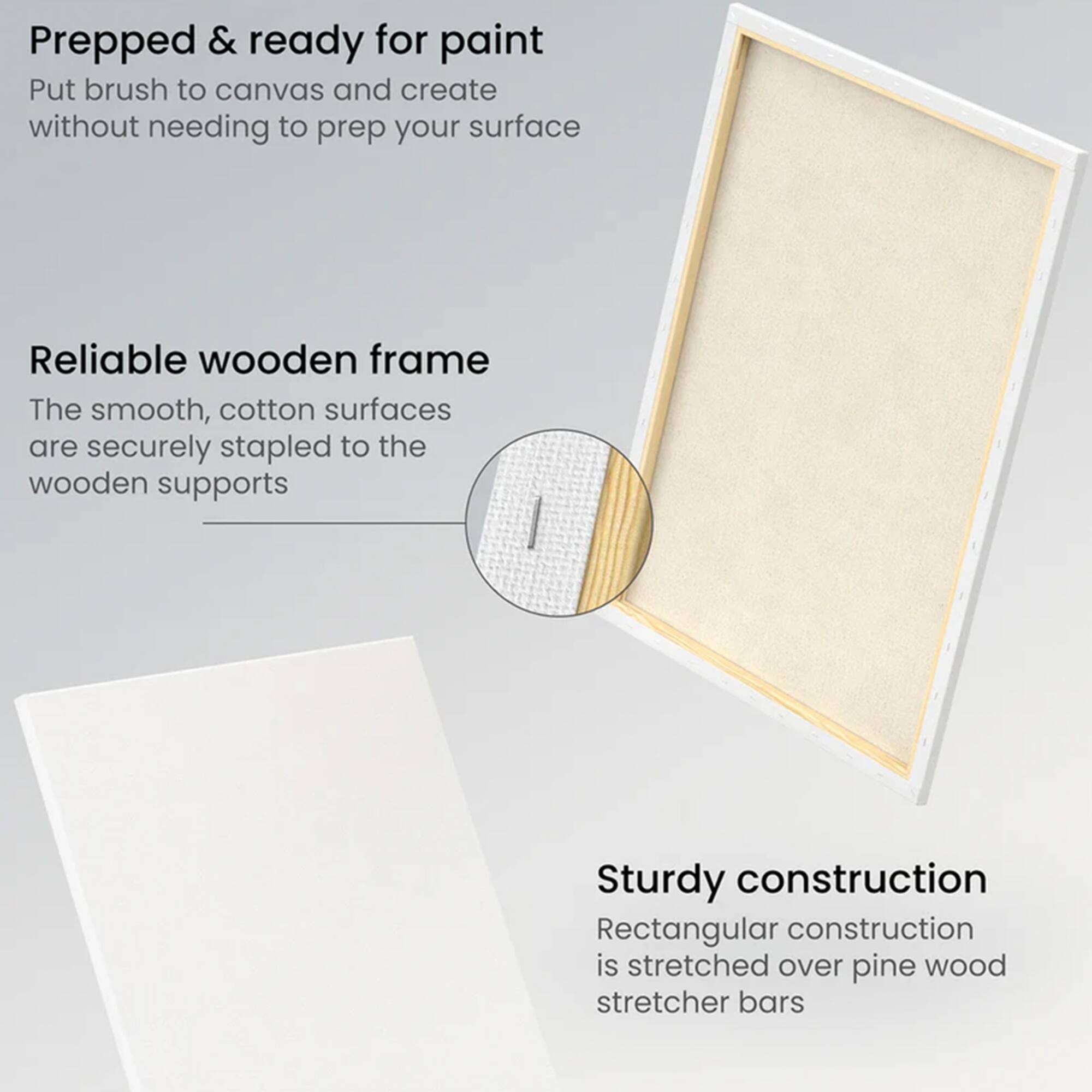 Arteza® 18" x 24" White Classic Stretched Canvases, 4ct.
